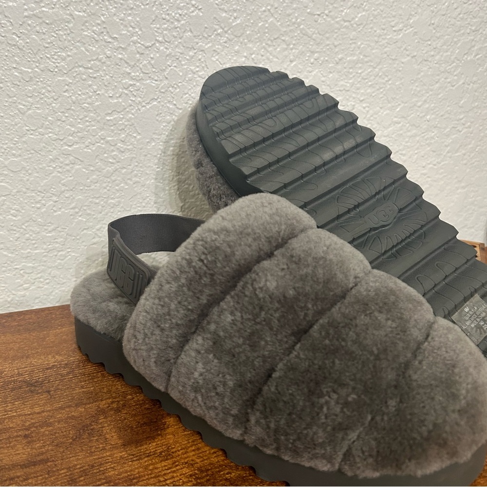 UGG Super Fluff Slippers in Charcoal - Picture 2 of 4